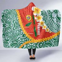 Penama Province Hooded Blanket Vanuatu Map - Plumeria Flag Color LT14 One Size Red - Polynesian Pride