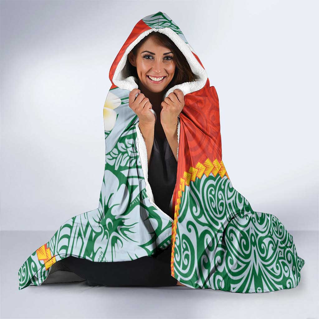 Penama Province Hooded Blanket Vanuatu Map - Plumeria Flag Color LT14 - Polynesian Pride