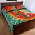 Penama Province Quilt Bed Set Vanuatu Map - Plumeria Flag Color