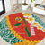 Penama Province Round Carpet Vanuatu Map - Plumeria Flag Color