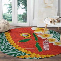 Penama Province Round Carpet Vanuatu Map - Plumeria Flag Color LT14 - Polynesian Pride