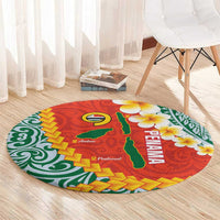 Penama Province Round Carpet Vanuatu Map - Plumeria Flag Color LT14 - Polynesian Pride
