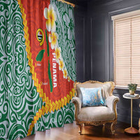 Penama Province Window Curtain Vanuatu Map - Plumeria Flag Color LT14 - Polynesian Pride