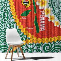 Penama Province Window Curtain Vanuatu Map - Plumeria Flag Color LT14 - Polynesian Pride