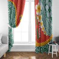Penama Province Window Curtain Vanuatu Map - Plumeria Flag Color LT14 - Polynesian Pride