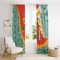 Penama Province Window Curtain Vanuatu Map - Plumeria Flag Color LT14 - Polynesian Pride