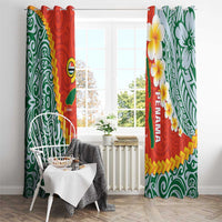 Penama Province Window Curtain Vanuatu Map - Plumeria Flag Color LT14 - Polynesian Pride