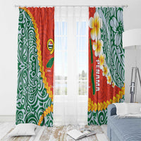 Penama Province Window Curtain Vanuatu Map - Plumeria Flag Color LT14 - Polynesian Pride
