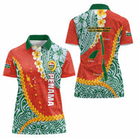 Penama Province Women Polo Shirt Vanuatu Map - Plumeria Flag Color LT14 - Polynesian Pride