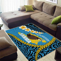 Sanma Province Area Rug Vanuatu Pattern Myna Bird - Plumeria Flag Color LT14 - Polynesian Pride