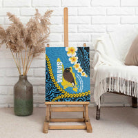 Sanma Province Canvas Wall Art Vanuatu Pattern Myna Bird - Plumeria Flag Color LT14 - Polynesian Pride