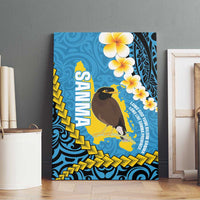 Sanma Province Canvas Wall Art Vanuatu Pattern Myna Bird - Plumeria Flag Color LT14 - Polynesian Pride