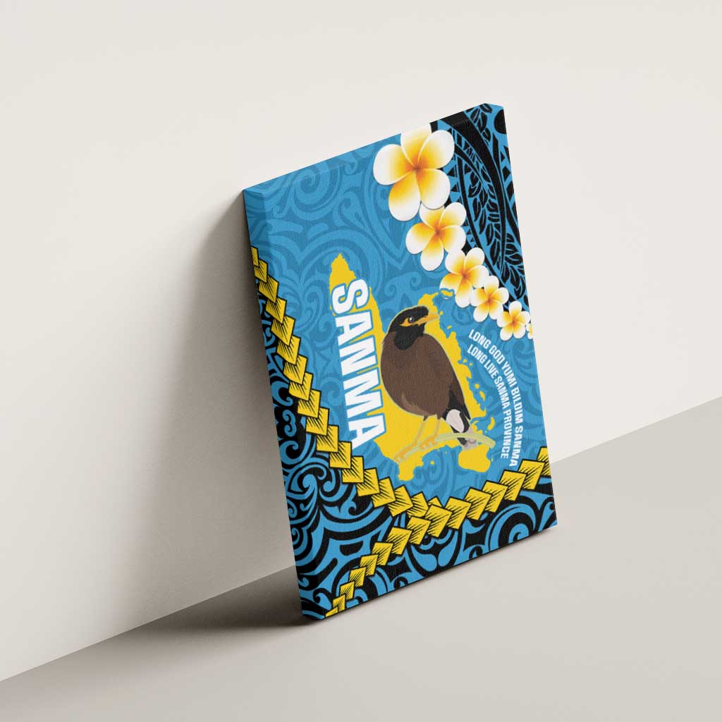 Sanma Province Canvas Wall Art Vanuatu Pattern Myna Bird - Plumeria Flag Color LT14 - Polynesian Pride