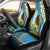 Sanma Province Car Seat Cover Vanuatu Pattern Myna Bird - Plumeria Flag Color