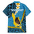 Sanma Province Family Matching Off Shoulder Maxi Dress and Hawaiian Shirt Vanuatu Pattern Myna Bird - Plumeria Flag Color