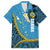 Sanma Province Family Matching Puletasi and Hawaiian Shirt Vanuatu Pattern Myna Bird - Plumeria Flag Color