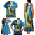 Sanma Province Family Matching Tank Maxi Dress and Hawaiian Shirt Vanuatu Pattern Myna Bird - Plumeria Flag Color