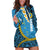 Sanma Province Hoodie Dress Vanuatu Pattern Myna Bird - Plumeria Flag Color