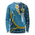 Sanma Province Long Sleeve Shirt Vanuatu Pattern Myna Bird - Plumeria Flag Color