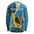 Sanma Province Long Sleeve Shirt Vanuatu Pattern Myna Bird - Plumeria Flag Color