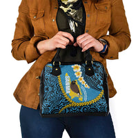 Sanma Province Shoulder Handbag Vanuatu Pattern Myna Bird - Plumeria Flag Color LT14 - Polynesian Pride