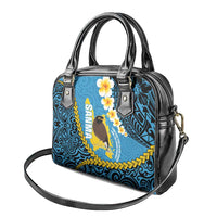 Sanma Province Shoulder Handbag Vanuatu Pattern Myna Bird - Plumeria Flag Color LT14 - Polynesian Pride