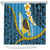 Sanma Province Shower Curtain Vanuatu Pattern Myna Bird - Plumeria Flag Color