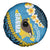 Sanma Province Spare Tire Cover Vanuatu Pattern Myna Bird - Plumeria Flag Color