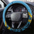 Sanma Province Steering Wheel Cover Vanuatu Pattern Myna Bird - Plumeria Flag Color