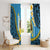 Sanma Province Window Curtain Vanuatu Pattern Myna Bird - Plumeria Flag Color