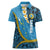 Sanma Province Women Polo Shirt Vanuatu Pattern Myna Bird - Plumeria Flag Color