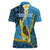 Sanma Province Women Polo Shirt Vanuatu Pattern Myna Bird - Plumeria Flag Color