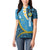 Sanma Province Women Polo Shirt Vanuatu Pattern Myna Bird - Plumeria Flag Color