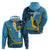 Sanma Province Zip Hoodie Vanuatu Pattern Myna Bird - Plumeria Flag Color