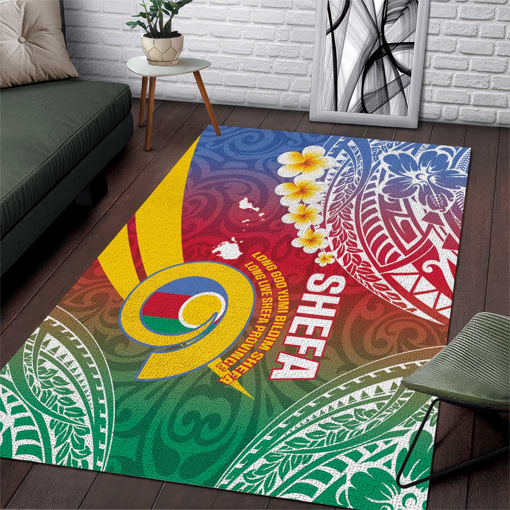Shefa Province Area Rug Vanuatu Pattern Map - Plumeria Flag Color LT14 Red - Polynesian Pride
