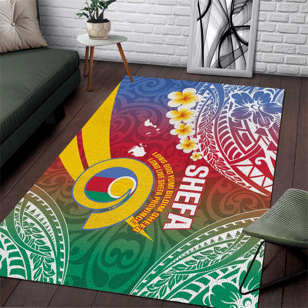 Shefa Province Area Rug Vanuatu Pattern Map - Plumeria Flag Color