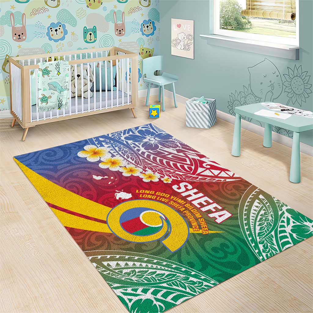 Shefa Province Area Rug Vanuatu Pattern Map - Plumeria Flag Color LT14 - Polynesian Pride
