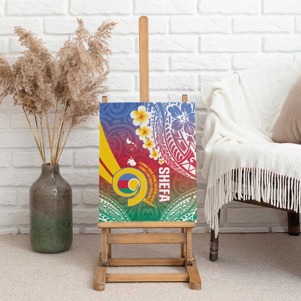 Shefa Province Canvas Wall Art Vanuatu Pattern Map - Plumeria Flag Color LT14 - Polynesian Pride