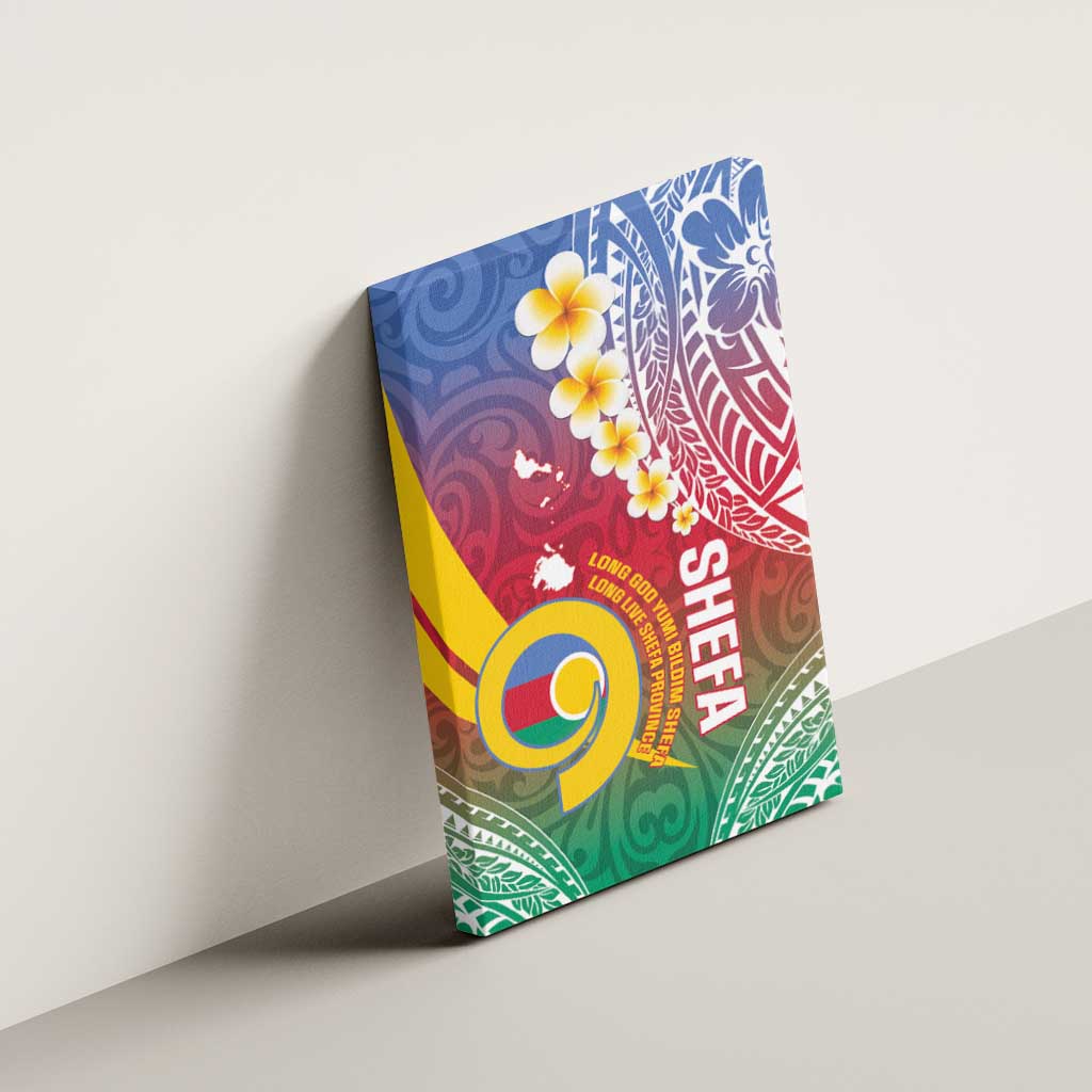 Shefa Province Canvas Wall Art Vanuatu Pattern Map - Plumeria Flag Color LT14 - Polynesian Pride