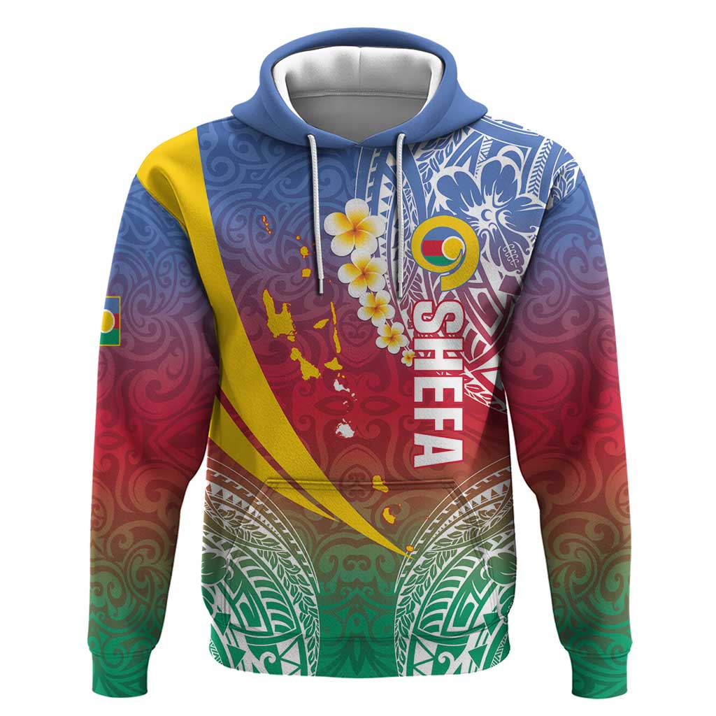 Shefa Province Hoodie Vanuatu Pattern Map - Plumeria Flag Color