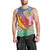 Shefa Province Men Tank Top Vanuatu Pattern Map - Plumeria Flag Color