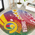 Shefa Province Round Carpet Vanuatu Pattern Map - Plumeria Flag Color