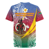 Shefa Province Rugby Jersey Vanuatu Pattern Map - Plumeria Flag Color LT14 - Polynesian Pride