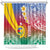 Shefa Province Shower Curtain Vanuatu Pattern Map - Plumeria Flag Color