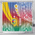 Shefa Province Shower Curtain Vanuatu Pattern Map - Plumeria Flag Color