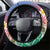 Shefa Province Steering Wheel Cover Vanuatu Pattern Map - Plumeria Flag Color