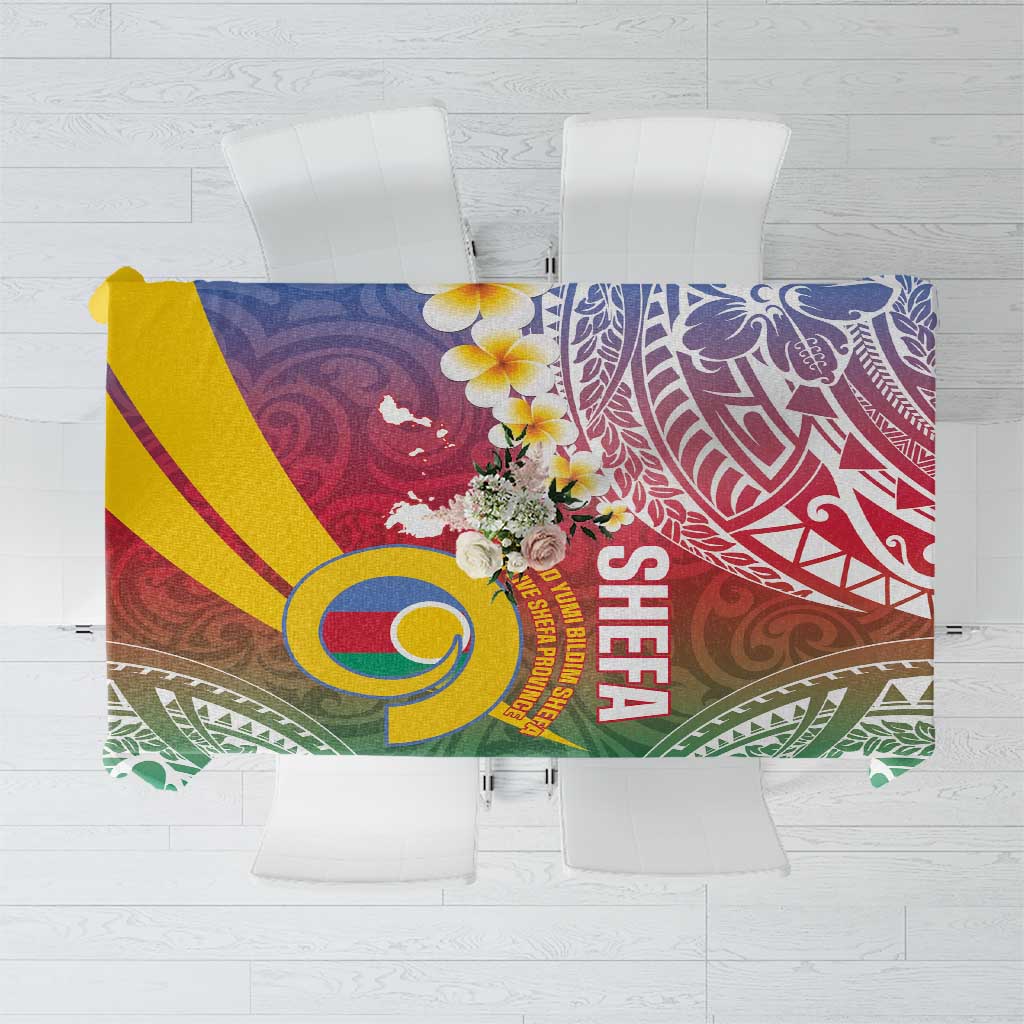 Shefa Province Tablecloth Vanuatu Pattern Map - Plumeria Flag Color LT14 Red - Polynesian Pride