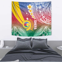 Shefa Province Tapestry Vanuatu Pattern Map - Plumeria Flag Color LT14 - Polynesian Pride