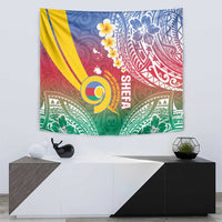 Shefa Province Tapestry Vanuatu Pattern Map - Plumeria Flag Color LT14 - Polynesian Pride