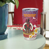 Shefa Province Tumbler Cup Vanuatu Pattern Map With Plumeria Flag Color LT14 - Polynesian Pride